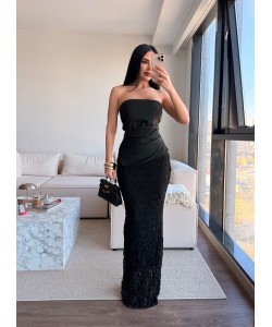 STERA STRAPLEZ SİYAH ELBİSE 