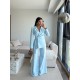 KETEN BAĞLAMALI BLAZER TAKIM BEBE MAVİ