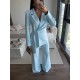 KETEN BAĞLAMALI BLAZER TAKIM BEBE MAVİ