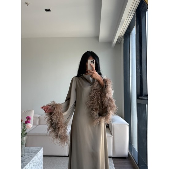 AURELIA FEATHER DRESS VİZON