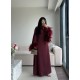 BURGUNDY MUSE FEATHER DRESS