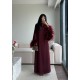 BURGUNDY MUSE FEATHER DRESS