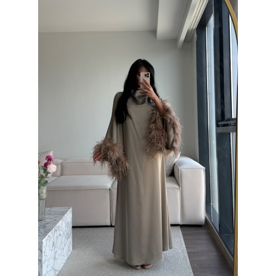 AURELIA FEATHER DRESS VİZON