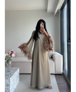 AURELIA FEATHER DRESS VİZON