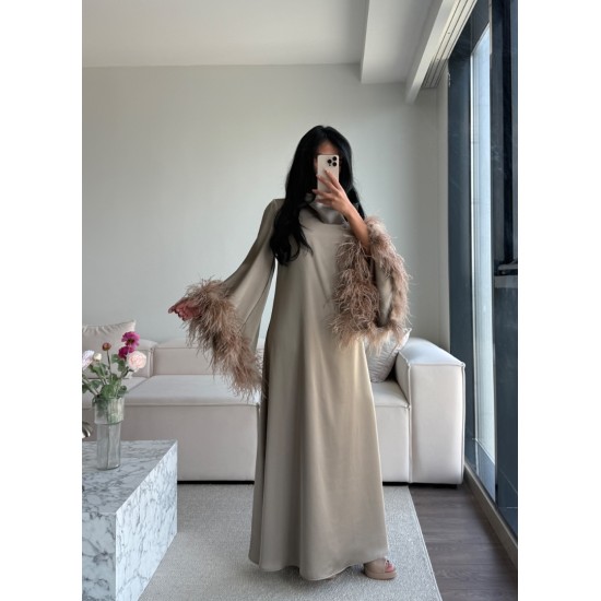 AURELIA FEATHER DRESS VİZON