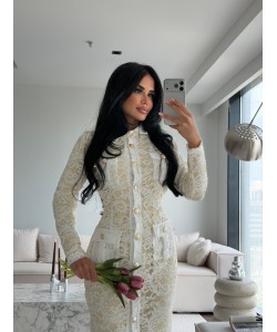 ELİSE LACE ELBİSE BEYAZ