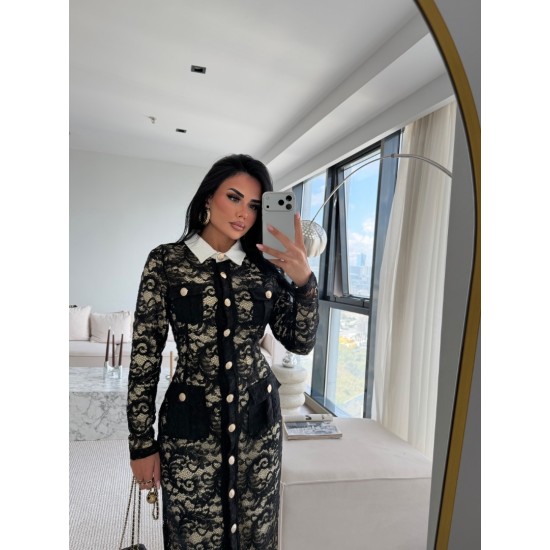 VİTTORİA LACE ELBİSE SİYAH