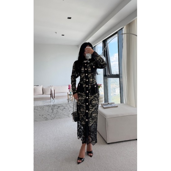 VİTTORİA LACE ELBİSE SİYAH
