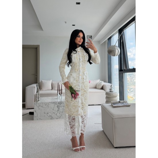 ELİSE LACE ELBİSE BEYAZ