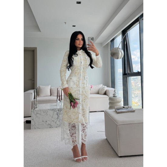 ELİSE LACE ELBİSE BEYAZ