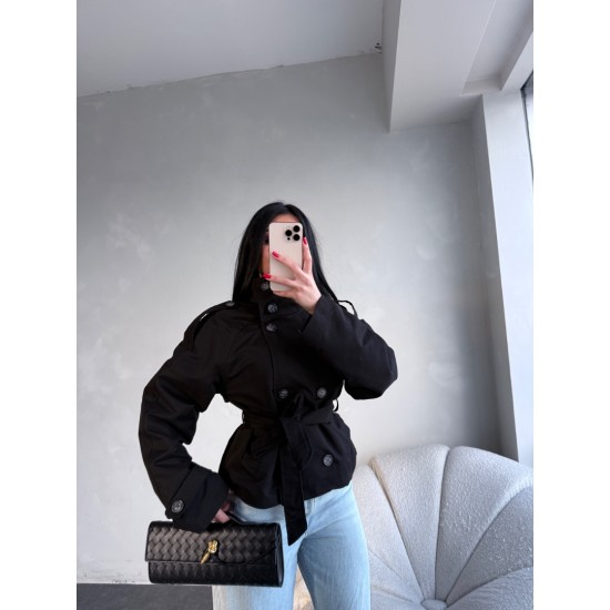 MARKA MODEL DİK YAKA TRENÇKOT SİYAH