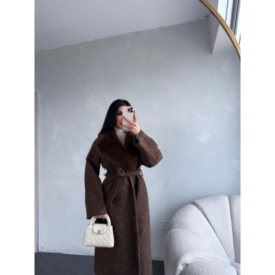 KÜRKLÜ KAŞE KABAN KAHVERENGİ 