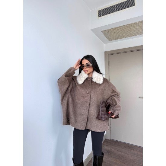 PREMIUM KAŞMİR İÇERİKLİ KÜRK DETAY KABAN