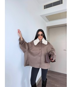 PREMIUM KAŞMİR İÇERİKLİ KÜRK DETAY KABAN