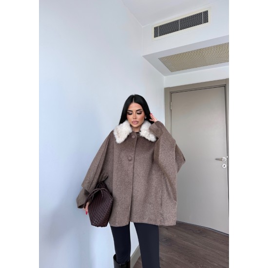 PREMIUM KAŞMİR İÇERİKLİ KÜRK DETAY KABAN