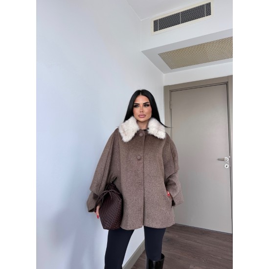 PREMIUM KAŞMİR İÇERİKLİ KÜRK DETAY KABAN