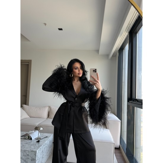 LUXURYV 2-PİECE FURRY SET BLACK LUXURYV 2-PİECE FURRY SET BLACK