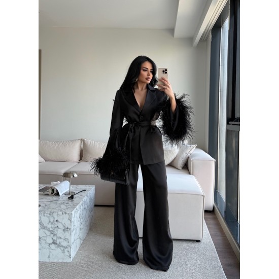 LUXURYV 2-PİECE FURRY SET BLACK LUXURYV 2-PİECE FURRY SET BLACK