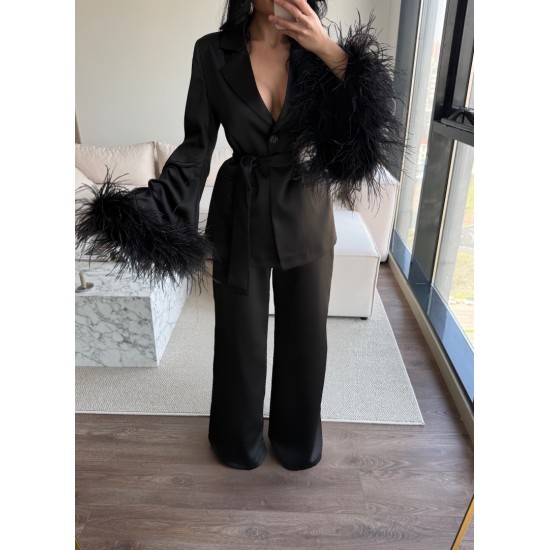 LUXURYV 2-PİECE FURRY SET BLACK LUXURYV 2-PİECE FURRY SET BLACK