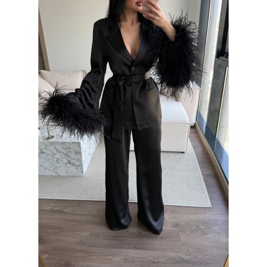 LUXURYV 2-PİECE FURRY SET BLACK LUXURYV 2-PİECE FURRY SET BLACK