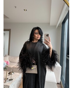 Midnight Feather Abaya