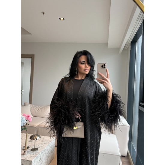 Midnight Feather Abaya
