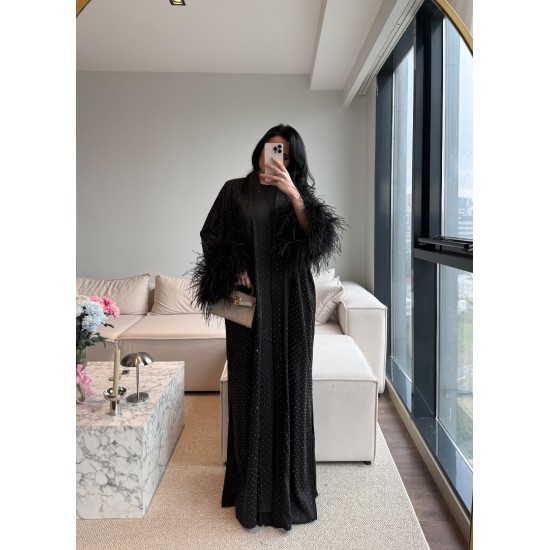 Midnight Feather Abaya