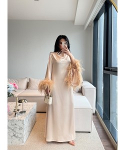 Soft Champagne plume dress 