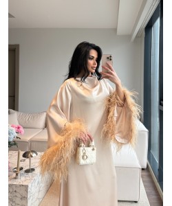 Soft Champagne plume dress 