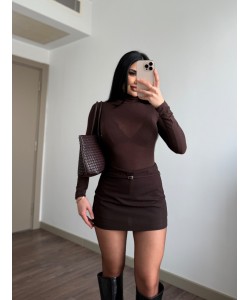 ZRA MODEL KEMERLİ ŞORTETEK KAHVE