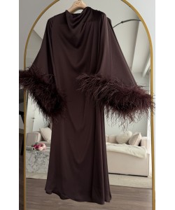 CHOCOLATE PLUME DRESS
