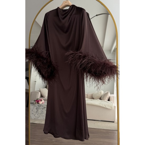 CHOCOLATE PLUME DRESS