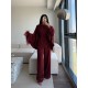 BURGUNDY FEATHER TAKIM BURGUNDY FEATHER TAKIM