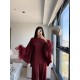 BURGUNDY FEATHER TAKIM BURGUNDY FEATHER TAKIM