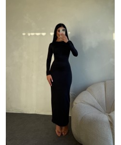 SİYAH UZUN KOLLU BODYCON ELBİSE