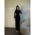 SİYAH UZUN KOLLU BODYCON ELBİSE