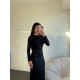 SİYAH UZUN KOLLU BODYCON ELBİSE