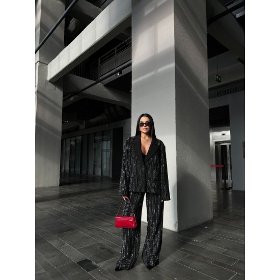 FUL TAŞ İŞLEMELİ BLAZER TAKIM