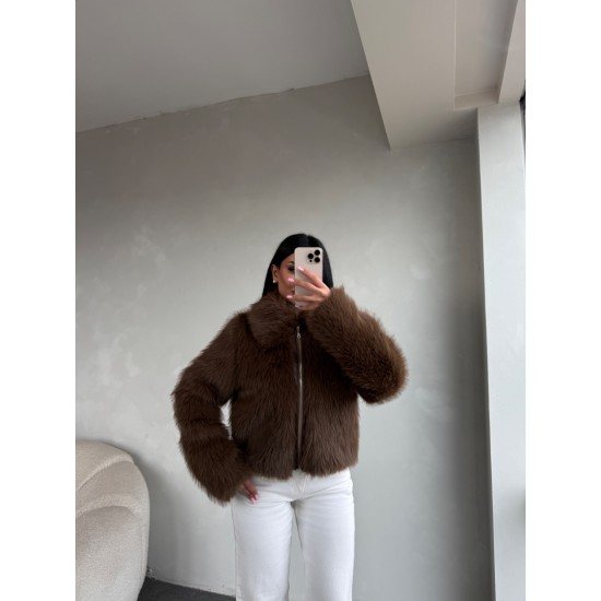 ASTARLI KÜRK CEKET KAHVE