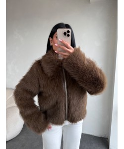 ASTARLI KÜRK CEKET KAHVE