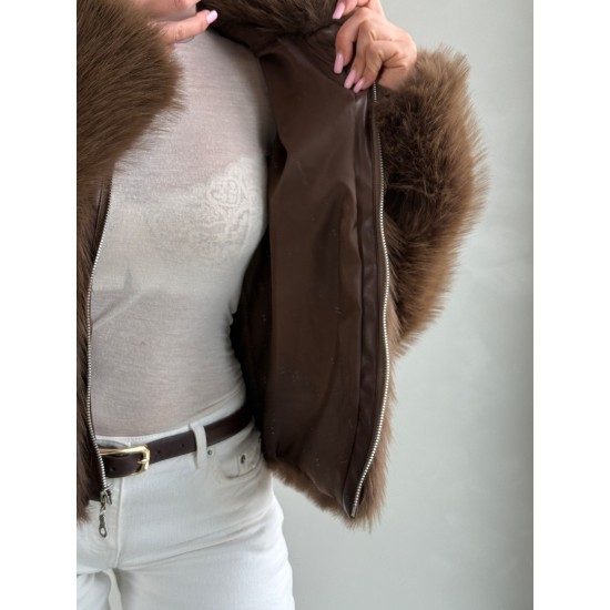 ASTARLI KÜRK CEKET KAHVE