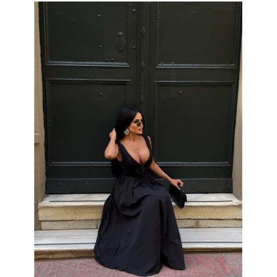 KELLY BLACK POPLİN ELBİSE