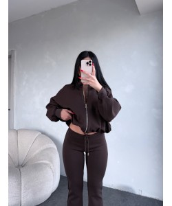 MARKA MODEL EŞOFMAN TAKIM KAHVE