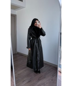 PREMIUM KÜRKLÜ UZUN  DERİ KABAN 