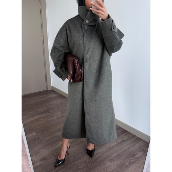 MARKA MUADİL DİK YAKA TASARIM KABAN GRİ