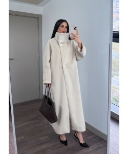 MARKA MODEL DİK YAKA TASARIM KABAN KREM