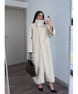 MARKA MODEL DİK YAKA TASARIM KABAN KREM