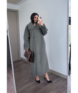 MARKA MUADİL DİK YAKA TASARIM KABAN GRİ