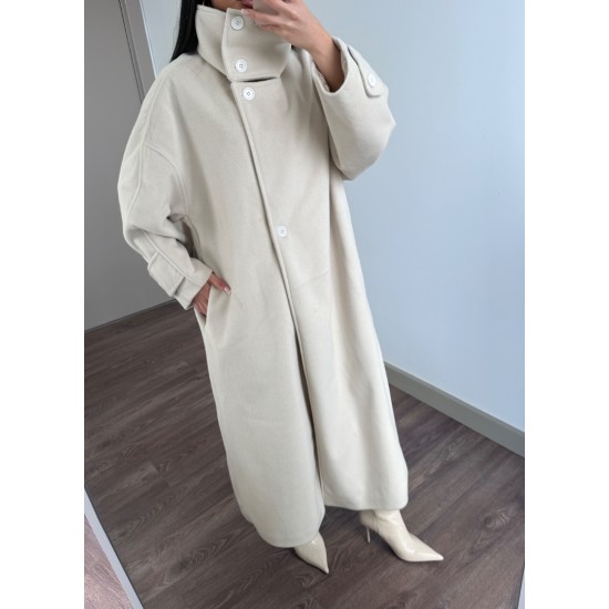 MARKA MODEL DİK YAKA TASARIM KABAN KREM