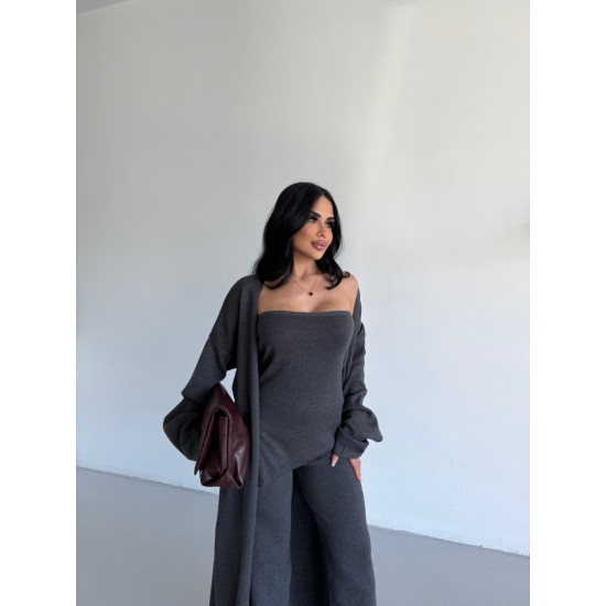 ANTRASİT ÜÇLÜ TRİKO TAKIM